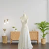 Timeless Pearl and Bead Embroidered Wedding Gown with Flattering Pleated Skirt (Wedding Dress / Bridal)