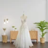 Custom-Made Wedding Gown with Stunning Lace and A-Line Skirt (Wedding Dress / Bridal)