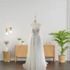 Romantic Wedding Gown with Corded Cotton Lace and Draped Bodice Design (Wedding Dress / Bridal)