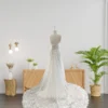 Romantic Wedding Gown with Corded Cotton Lace and Draped Bodice Design (Wedding Dress / Bridal)