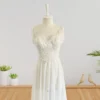 Special Design Wedding Gown with Elegant Lace Bodice and Light Chiffon Skirt (Wedding Dress / Bridal)